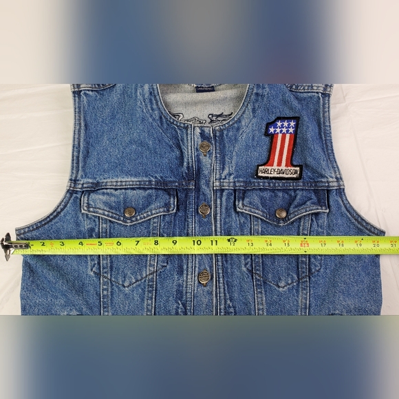 Harley Davidson VTG Womens Biker Blues Embroidered w/Patches READ - Size L - GUC - Picture 11 of 14